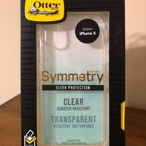 iPhone X otterbox  ombré glitter and teal